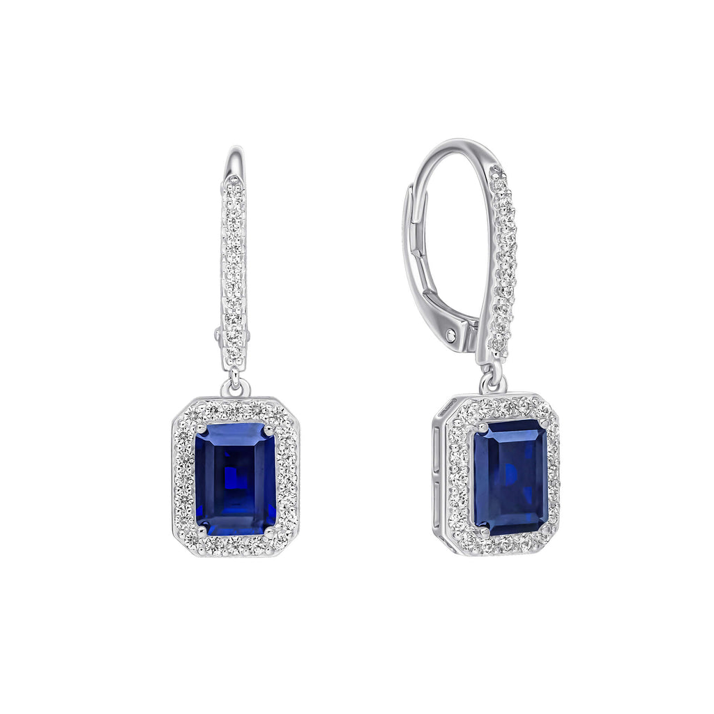 Diamonfire Geometric Halo Drop Earrings