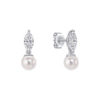 Diamonfire Marquise Pearl Drop Stud Earrings