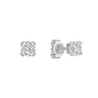 Diamonfire Double Claw Solitaire Stud Earrings