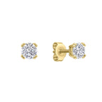 Diamonfire Double Claw Solitaire Stud Earrings