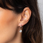 Diamonfire Double Claw Solitaire French Hook Earrings
