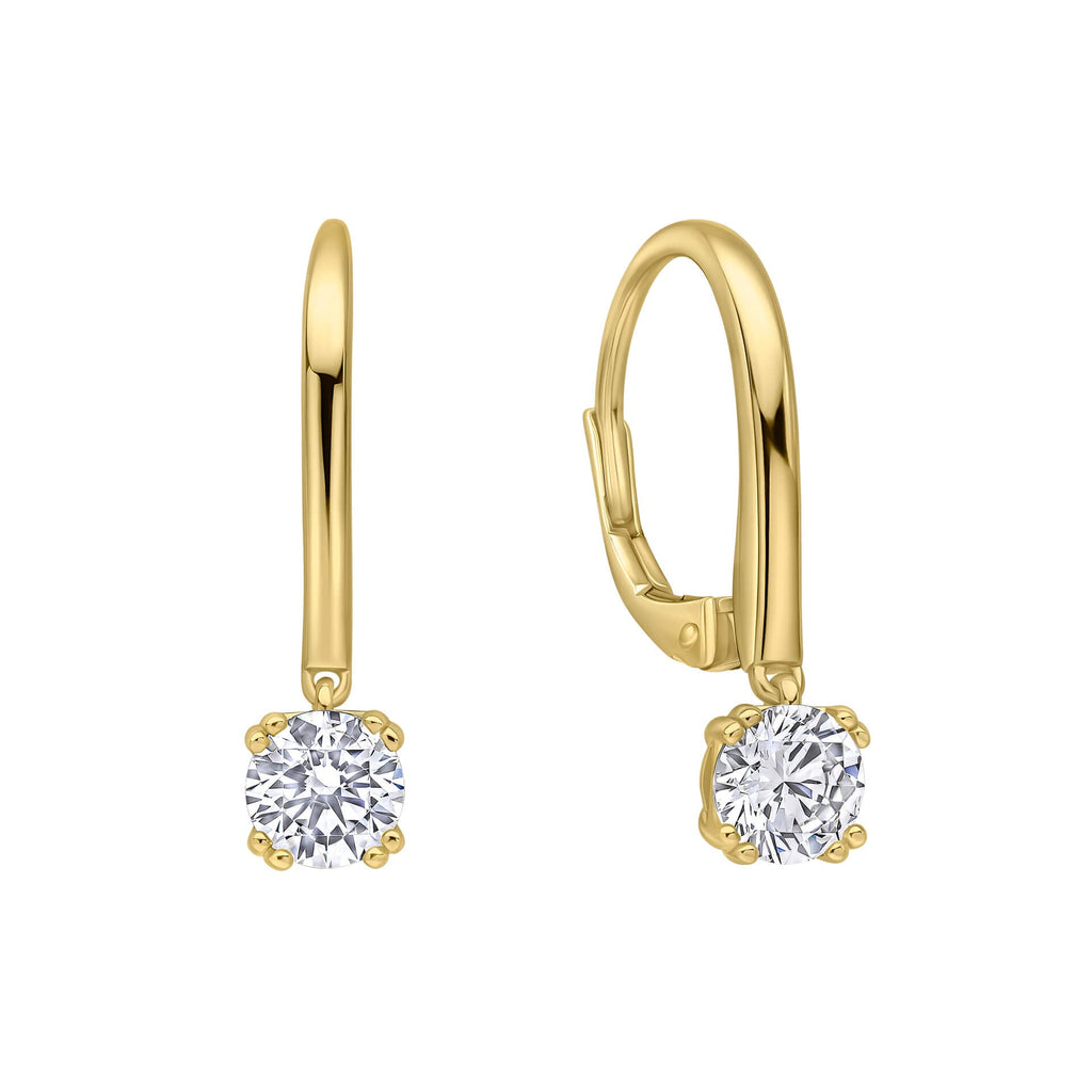 Diamonfire Double Claw Solitaire French Hook Earrings