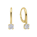Diamonfire Double Claw Solitaire French Hook Earrings