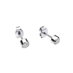 Fred Bennett Smaller Fit Stainless Steel Stud Earrings with CZ