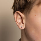 Fred Bennett Smaller Fit Stainless Steel Stud Earrings with CZ