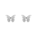 Laura Ashley Silver Butterfly Garden Stud Earrings