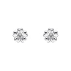 Laura Ashley Silver Riverly Ditsy Pave Flower Stud Earrings