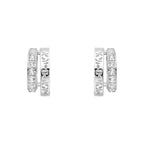 Laura Ashley Silver Foscot Damask White Topaz Hoop Earrings
