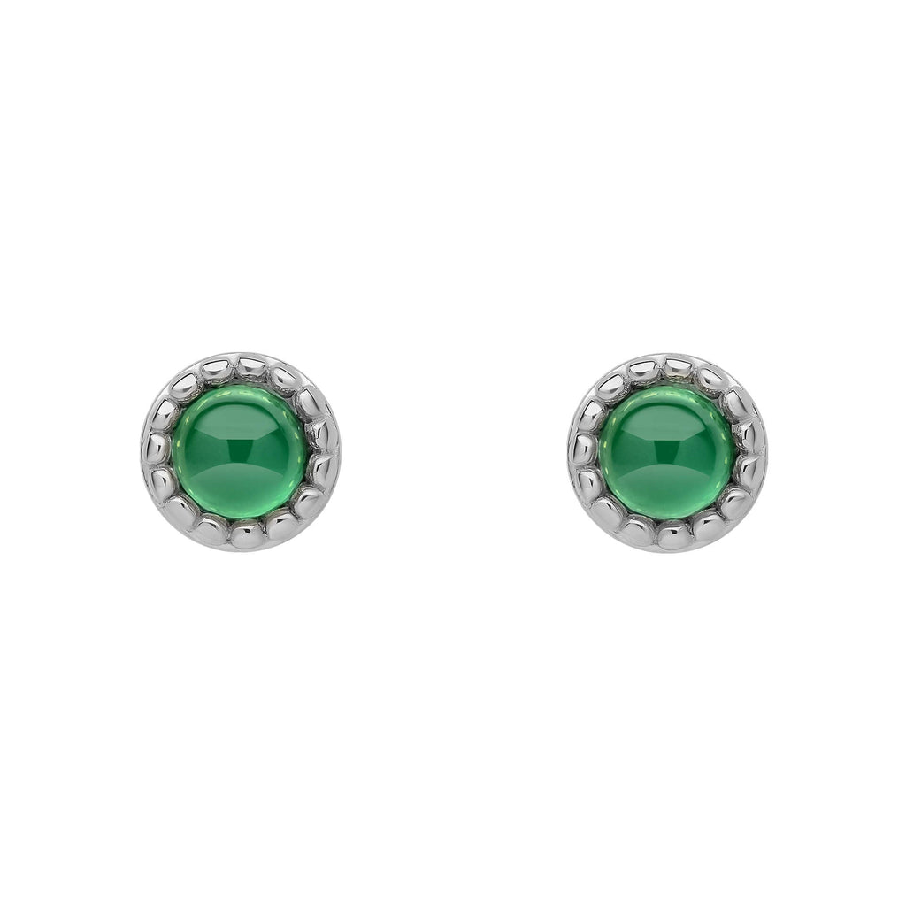 Beginnings Milgrain Semi-Precious Cabochon Birthstone Earrings