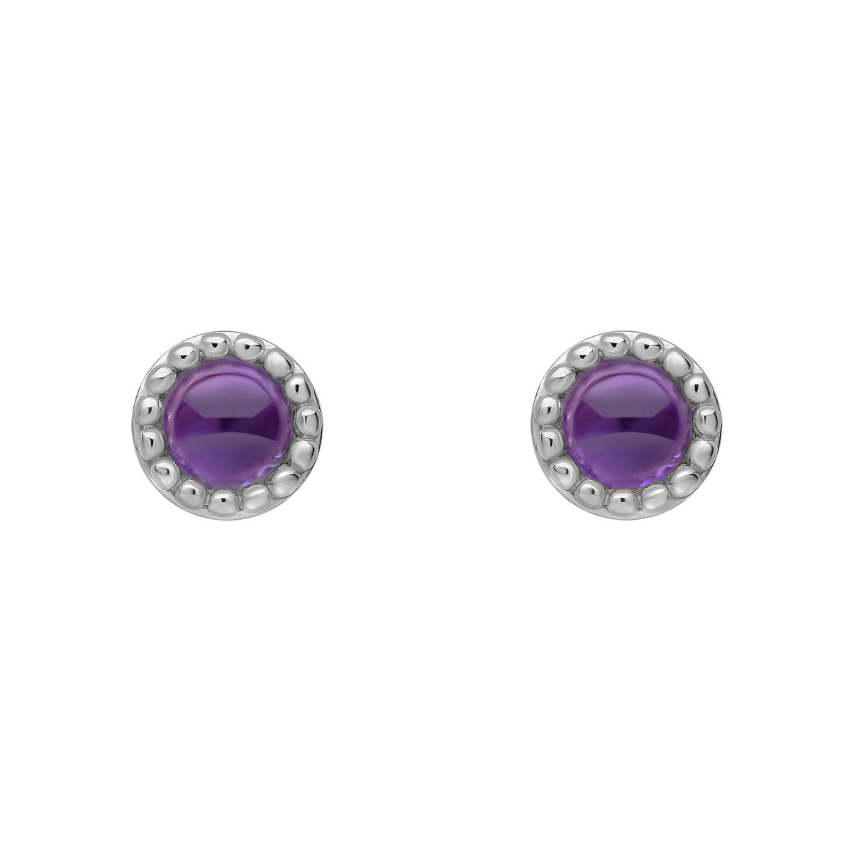 Beginnings Milgrain Semi-Precious Cabochon Birthstone Earrings