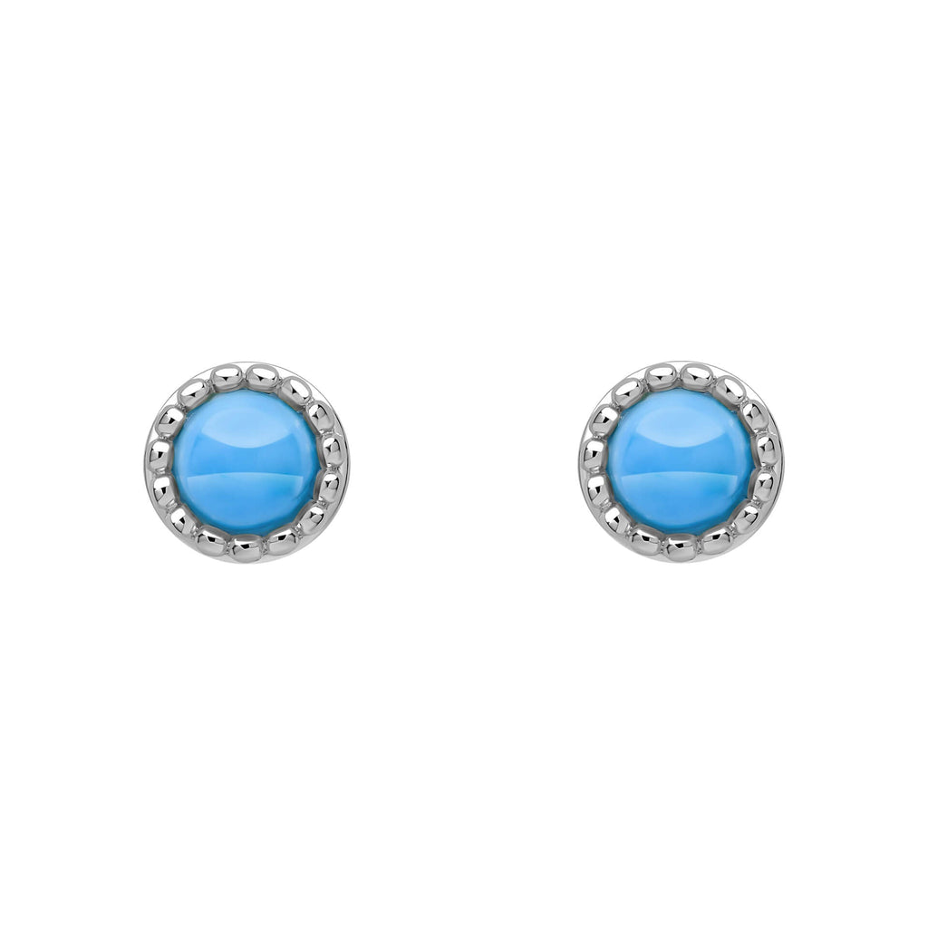 Beginnings Milgrain Semi-Precious Cabochon Birthstone Earrings