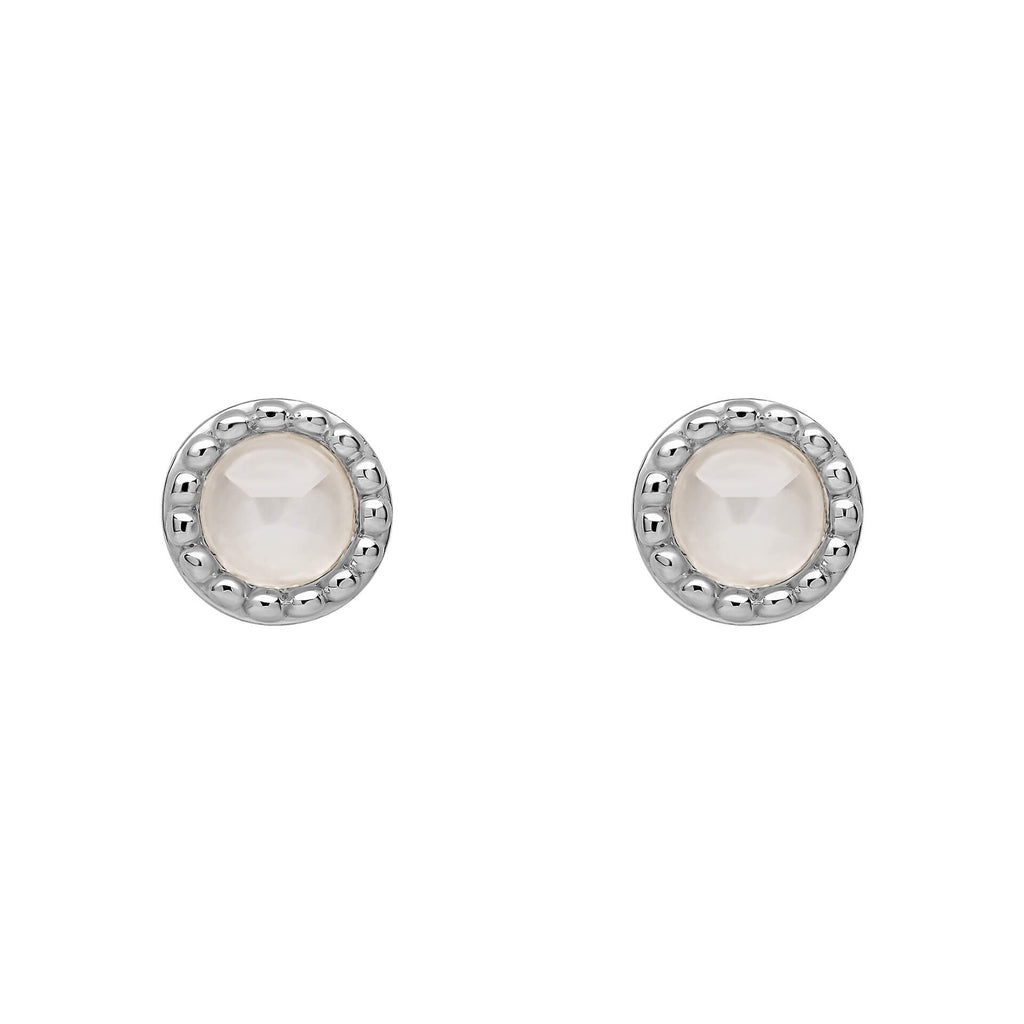 Beginnings Milgrain Semi-Precious Cabochon Birthstone Earrings