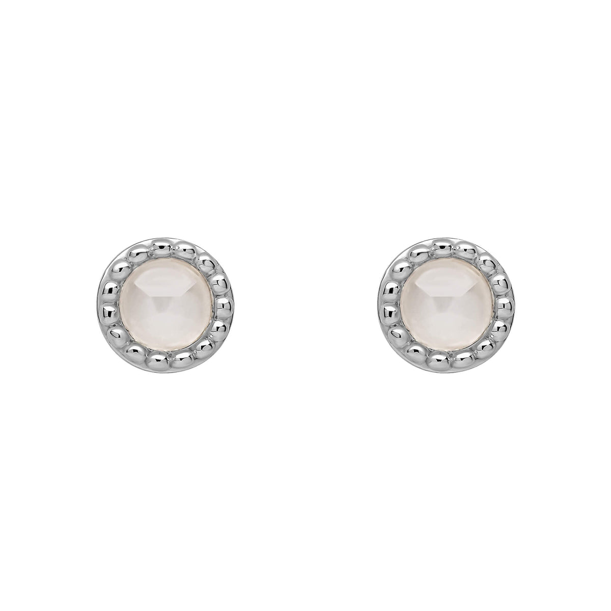 Beginnings Milgrain Semi-Precious Cabochon Birthstone Earrings