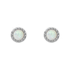 Beginnings Milgrain Semi-Precious Cabochon Birthstone Earrings