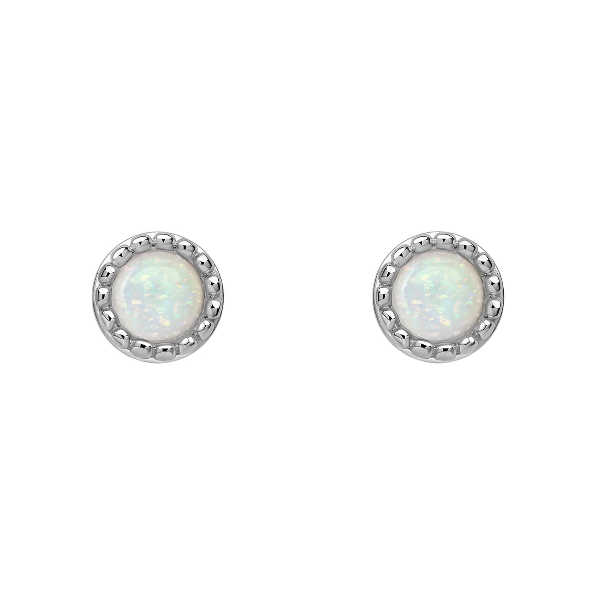 Beginnings Milgrain Semi-Precious Cabochon Birthstone Earrings