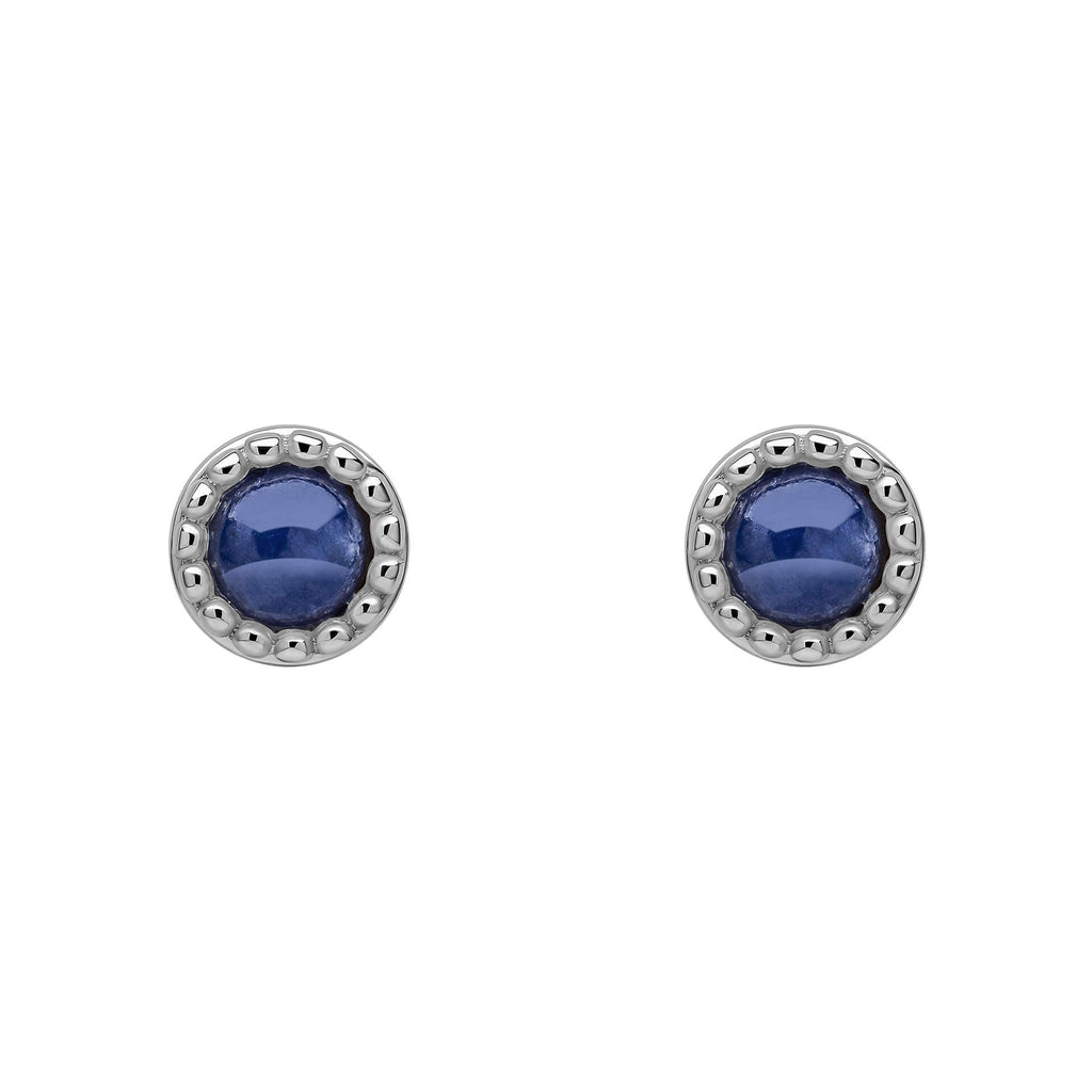Beginnings Milgrain Semi-Precious Cabochon Birthstone Earrings