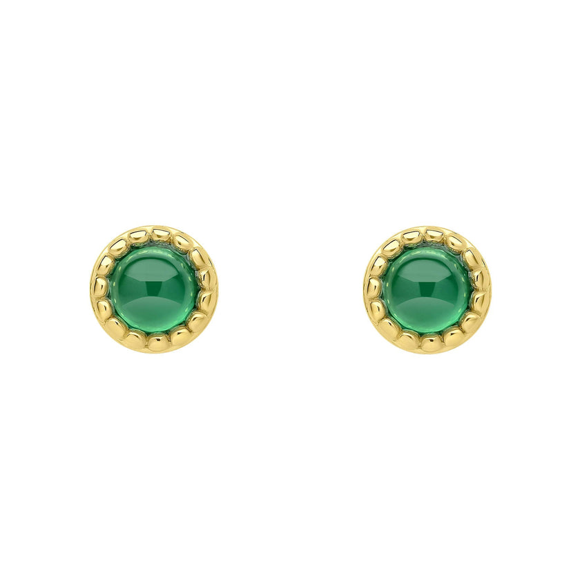 Beginnings Milgrain Semi-Precious Cabochon Birthstone Earrings