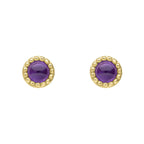 Beginnings Milgrain Semi-Precious Cabochon Birthstone Earrings