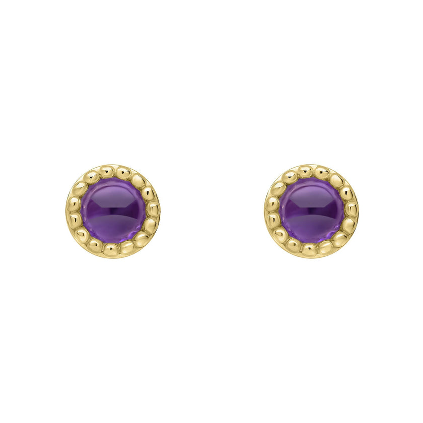 Beginnings Milgrain Semi-Precious Cabochon Birthstone Earrings