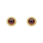 Beginnings Milgrain Semi-Precious Cabochon Birthstone Earrings