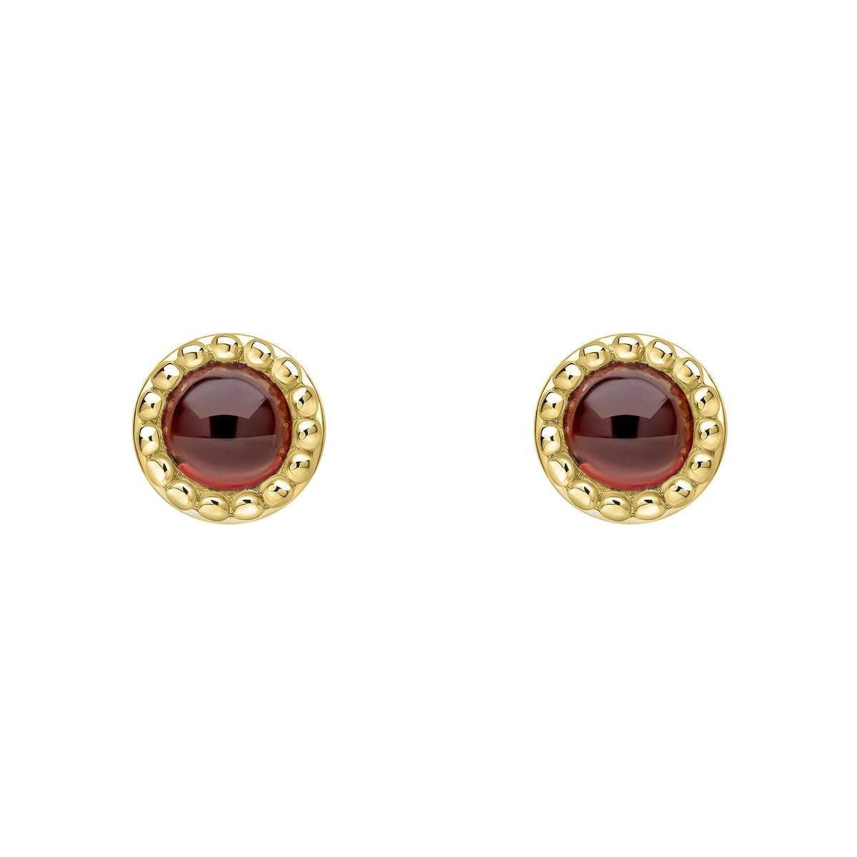 Beginnings Milgrain Semi-Precious Cabochon Birthstone Earrings