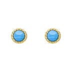 Beginnings Milgrain Semi-Precious Cabochon Birthstone Earrings