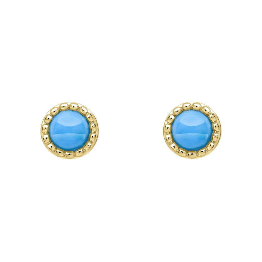 Beginnings Milgrain Semi-Precious Cabochon Birthstone Earrings