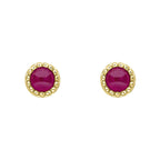 Beginnings Milgrain Semi-Precious Cabochon Birthstone Earrings