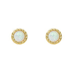 Beginnings Milgrain Semi-Precious Cabochon Birthstone Earrings