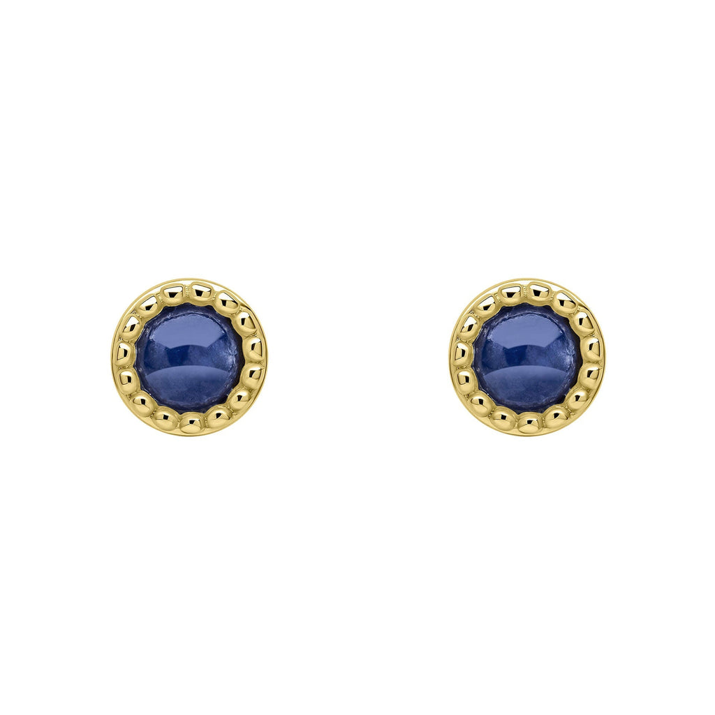 Beginnings Milgrain Semi-Precious Cabochon Birthstone Earrings