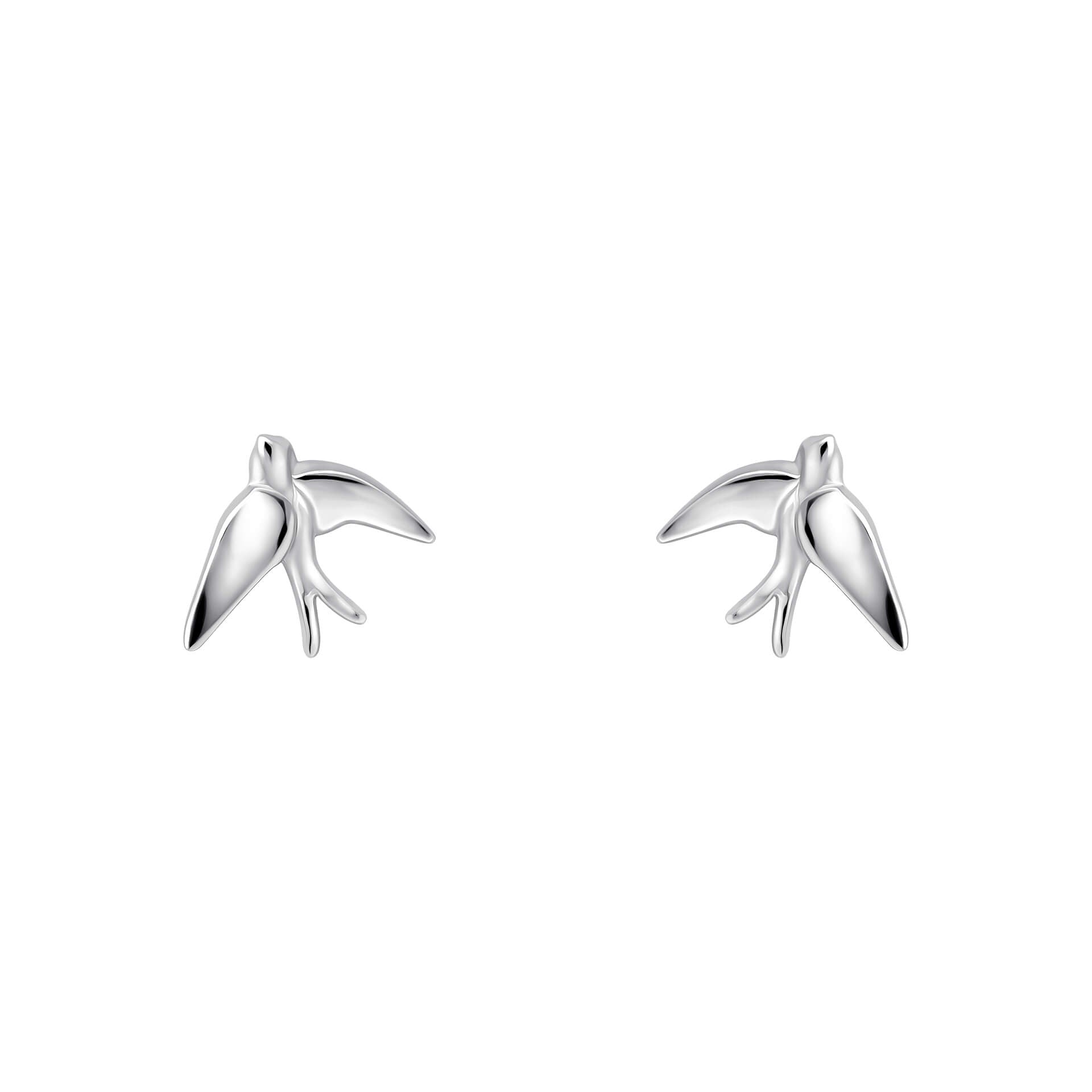 Laura Ashley Silver Blue Birds Stud Earrings