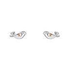 Laura Ashley Silver Kids Rosmere Love Mini Bird Stud Earrings