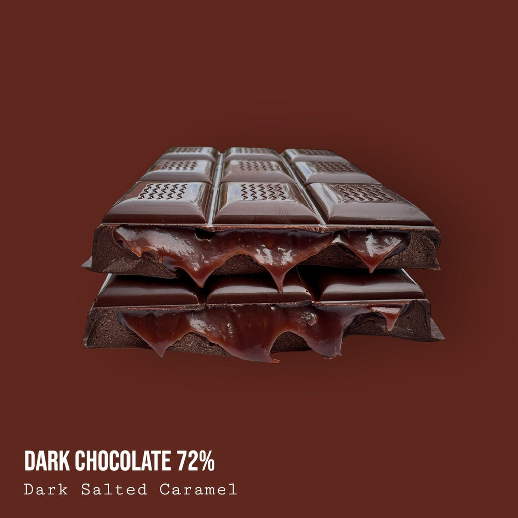 Single Origin Dark Perú 72% with Dark Chocolate Salted Caramel 110g