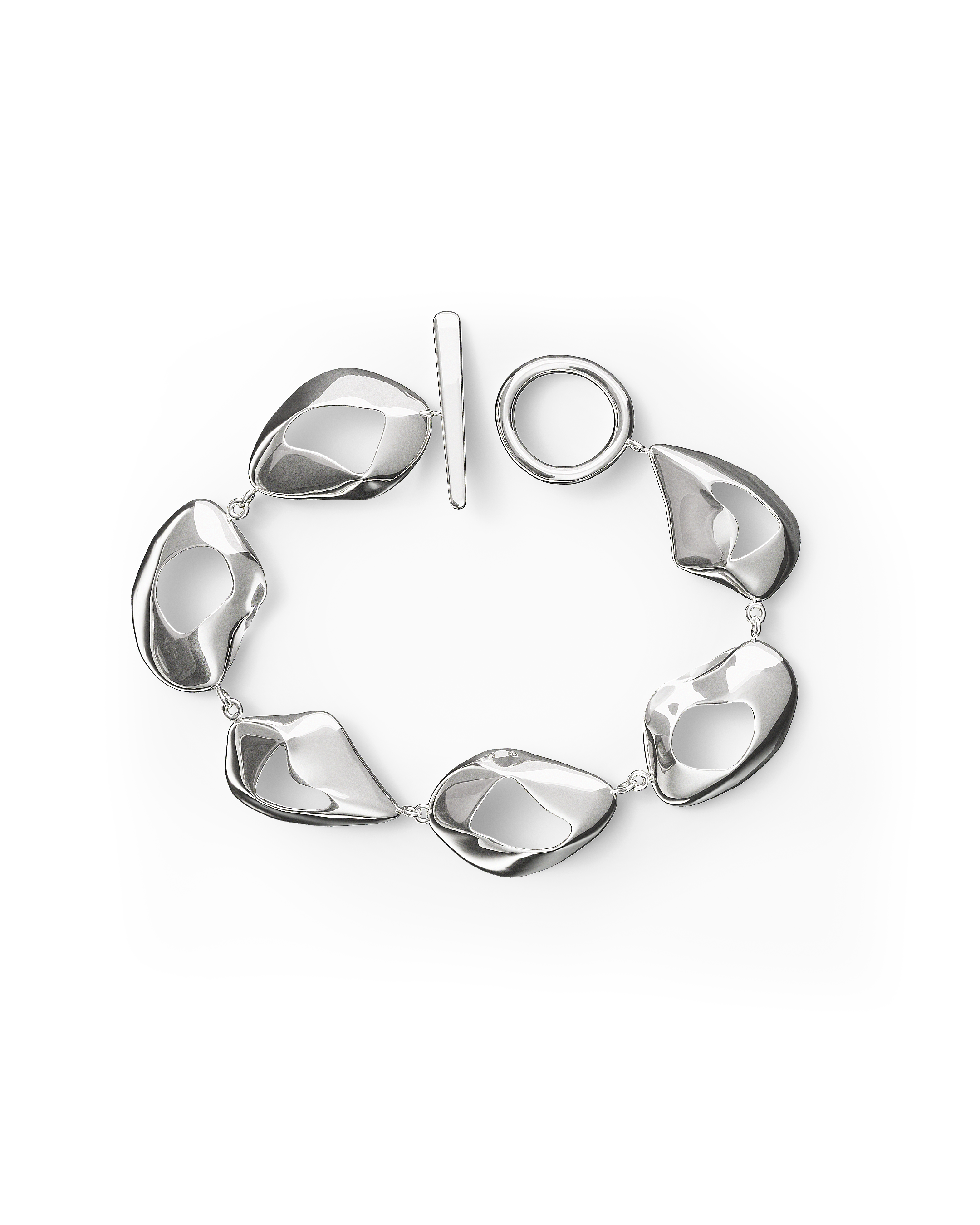 Pulsera esculpida Élan de plata de ley