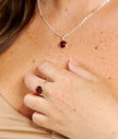 ESSENTIALS Cherry Red Amber Solitaire Ring