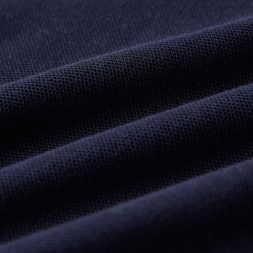 Egan men's shorts sleeve zip neck pique polo - Navy