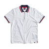 Egan men's shorts sleeve zip neck pique polo - White