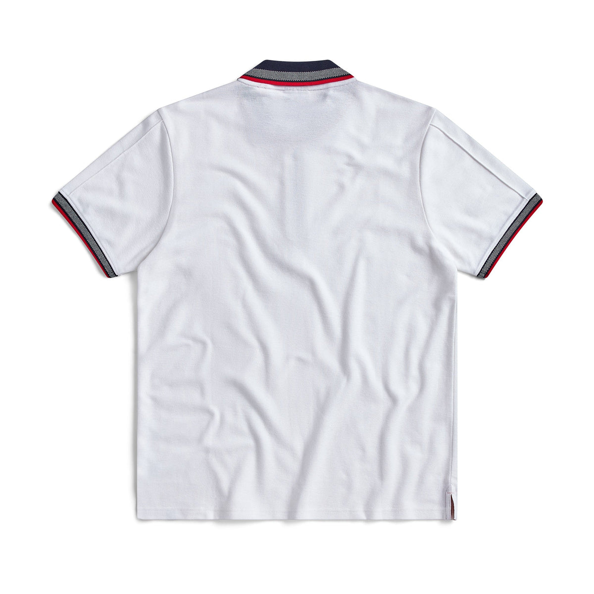 Egan men's shorts sleeve zip neck pique polo - White