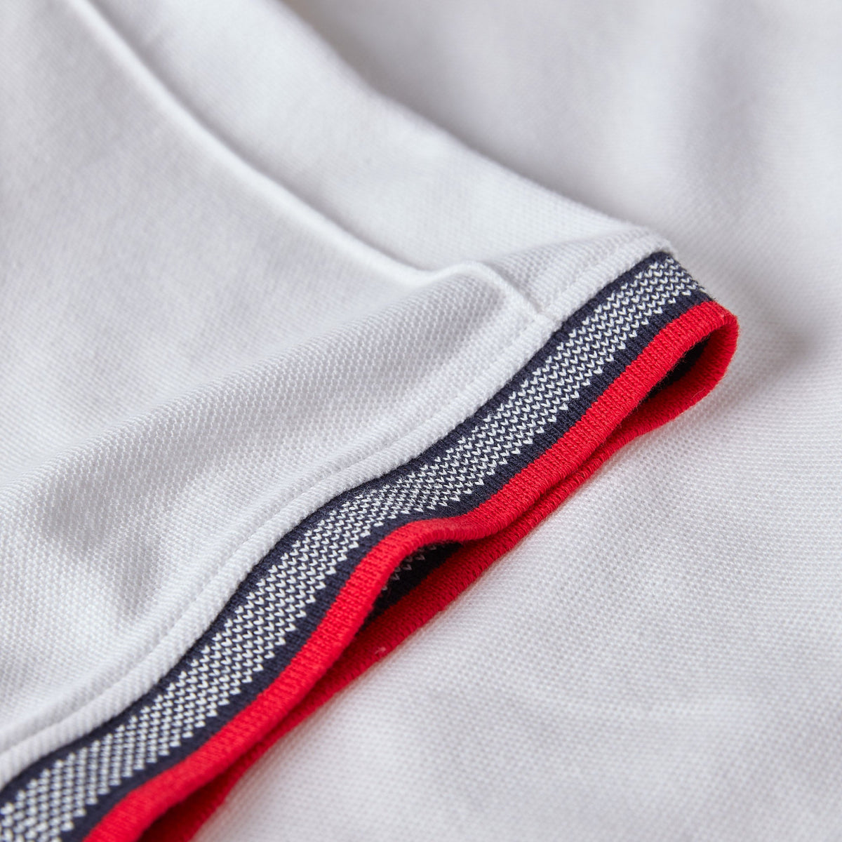 Egan men's shorts sleeve zip neck pique polo - White