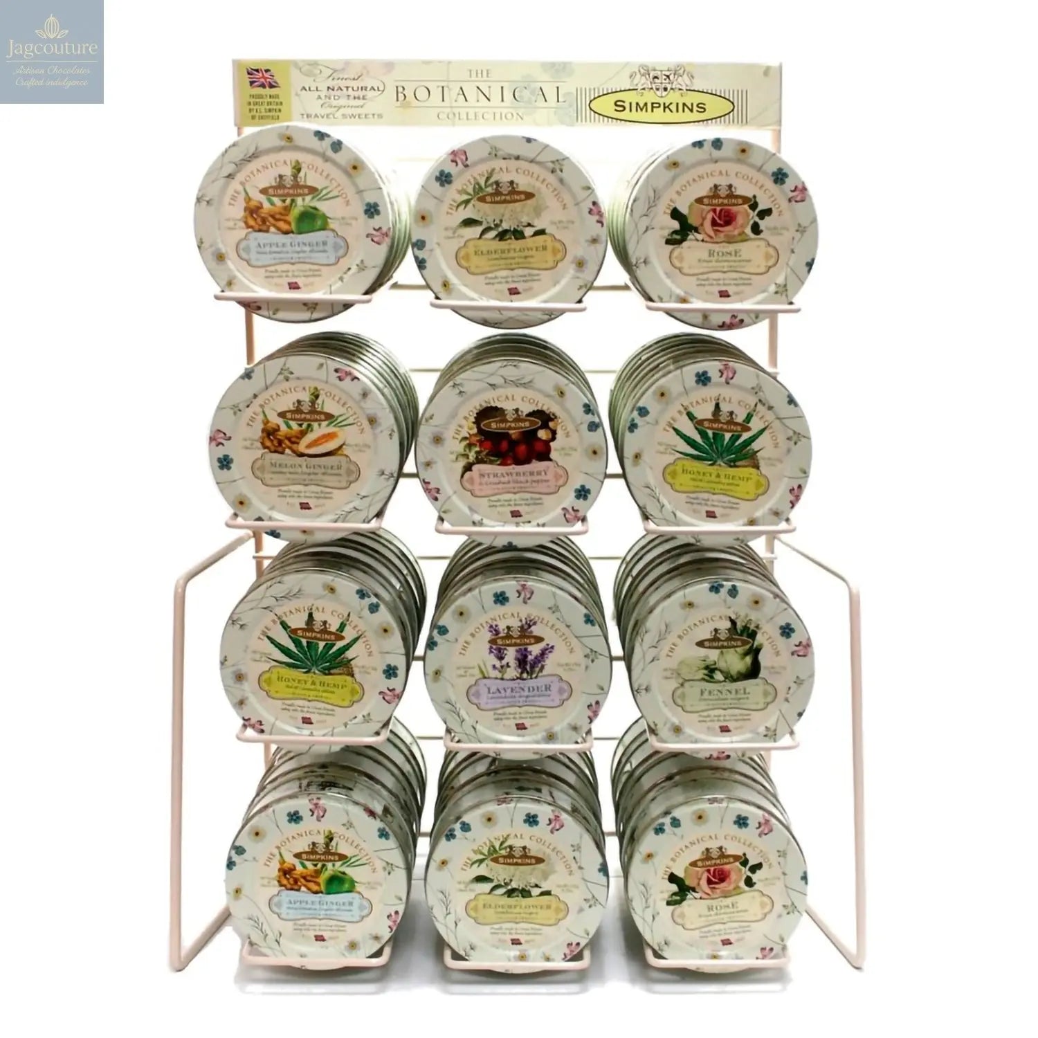 Empty Botanical stand for holding 12 x 4 tins (d) 20 x (w) 37 x (h) 50cm (FOC with 24 outers)