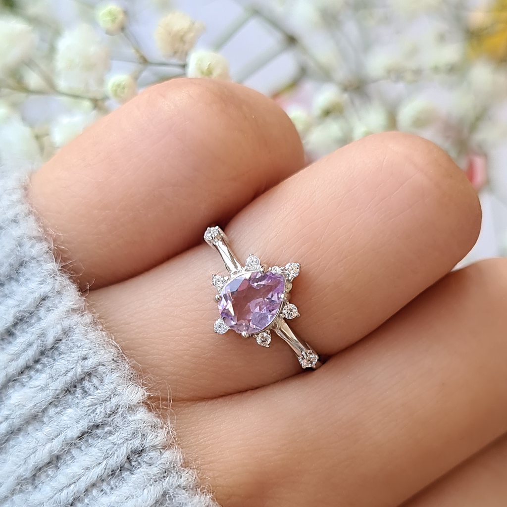 Bague Estelle lavande améthyste en argent sterling