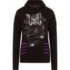 BRIGHT EYES - Large Hood Ripped Hoody Purple-Black