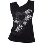 PURE OF HEART - Gilet asymétrique froncé aux épaules Noir