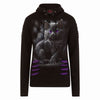 CATTITUDE - Large Hood Ripped Hoody Purple-Black