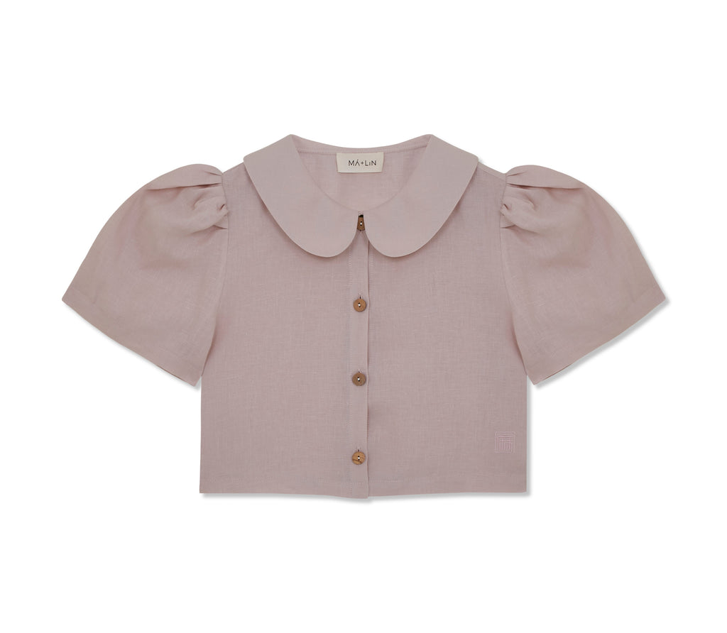 Frances Linen Cropped Blouse  - Primrose - size S/M on pre-order for end of September delivery
