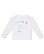 OLALA Embroidered Claudine Linen Blouse - White  x Laetitia Rouget - size M on pre-order for end of September delivery