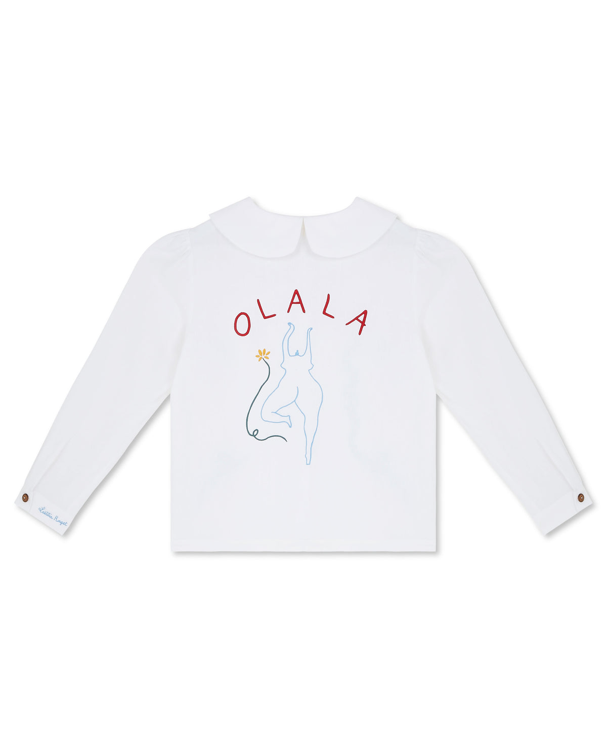 OLALA Embroidered Claudine Linen Blouse - White  x Laetitia Rouget - size M on pre-order for the end of September delivery