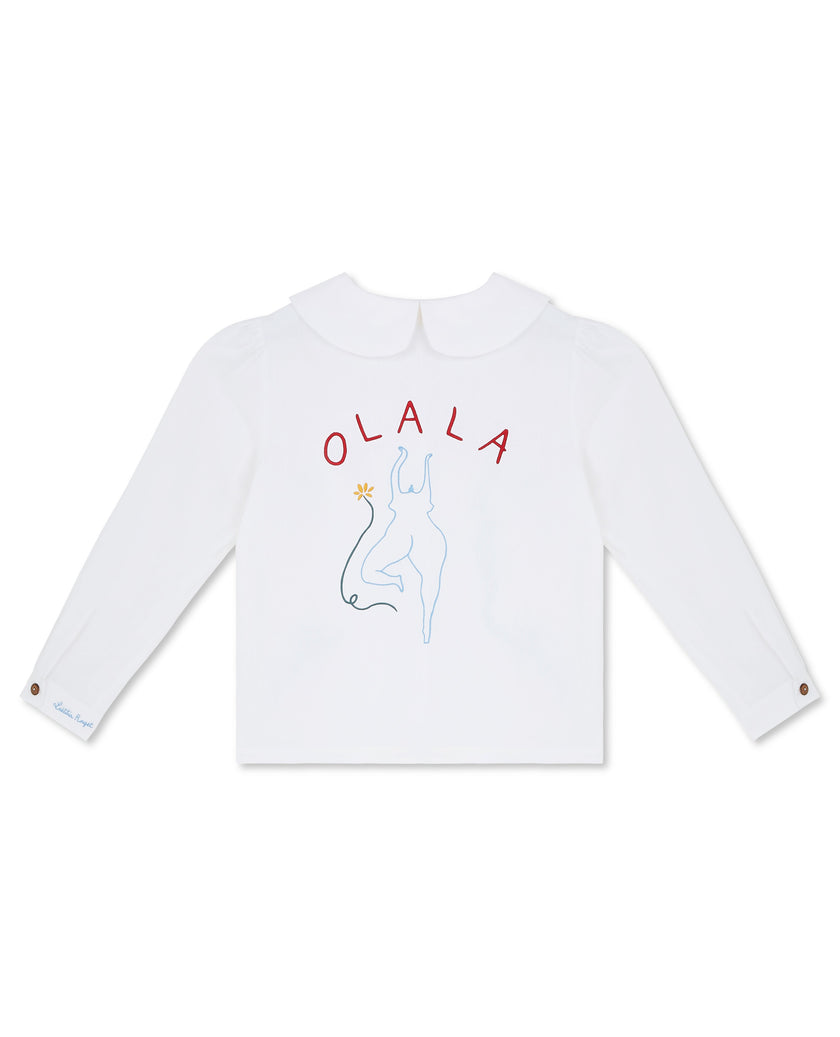 OLALA Embroidered Claudine Linen Blouse - White  x Laetitia Rouget - size M on pre-order for the end of September delivery