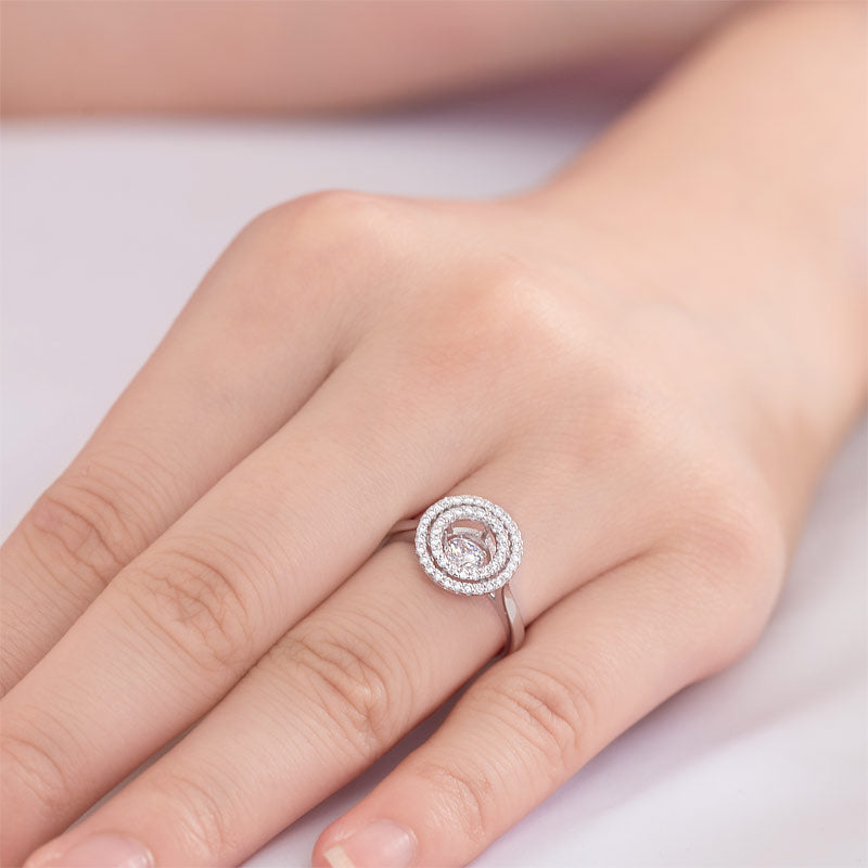 Crystal Dance halo ring