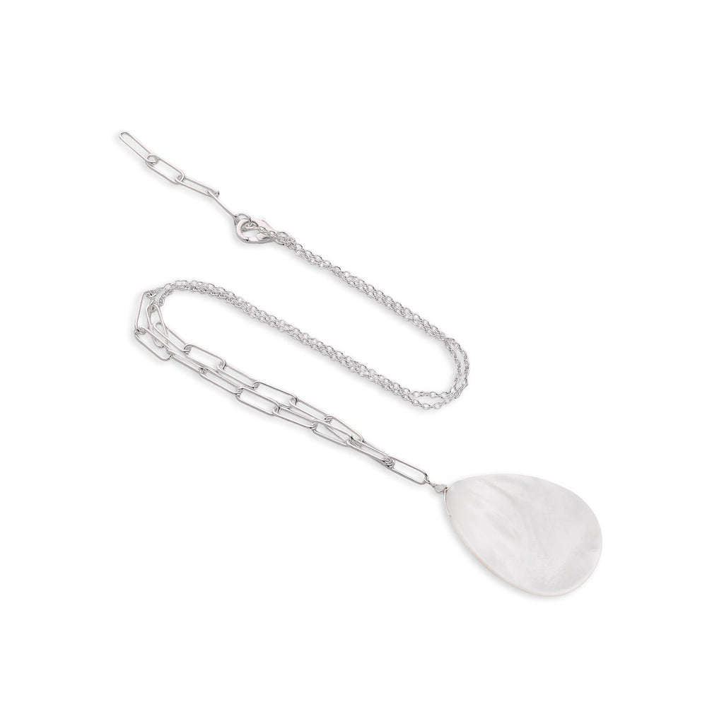 Selene Fine Silver Pendant Necklace Mother of Pearl
